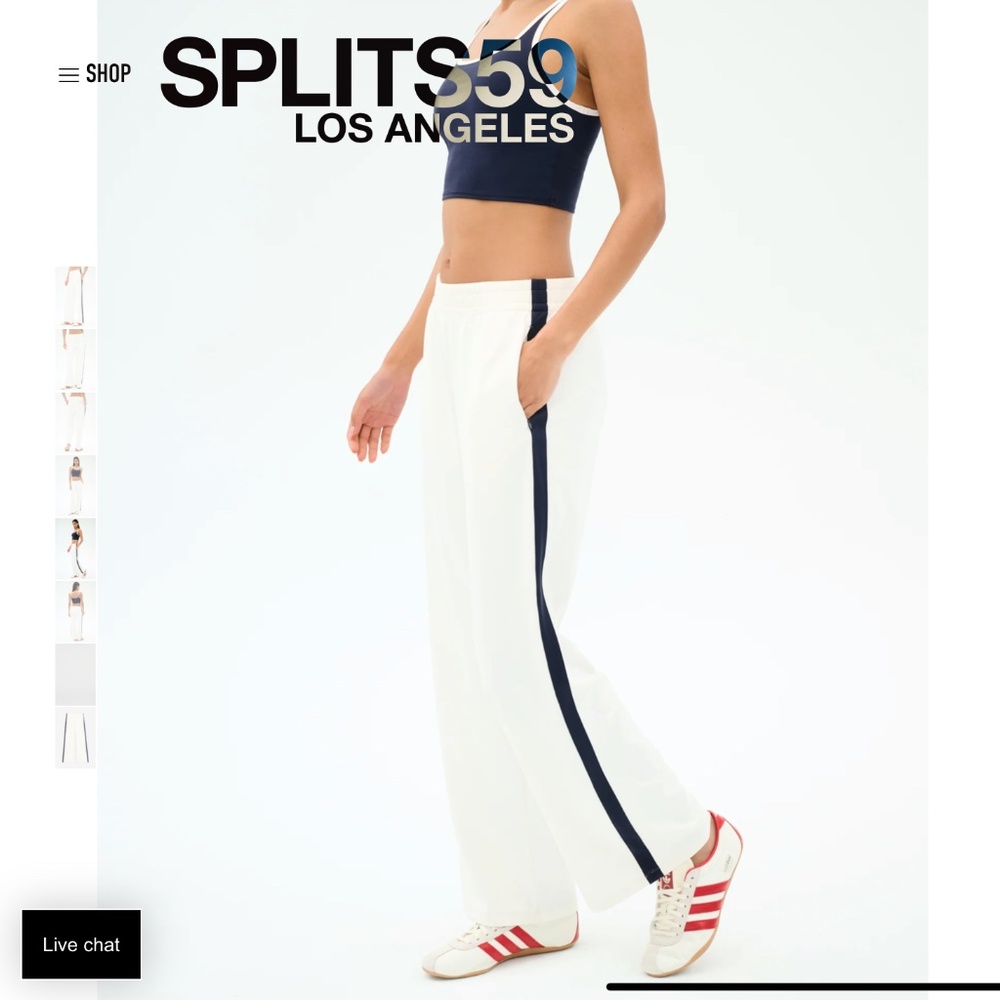 NWT Splits59 Maxie Rigor Track Pant (White / Indigo) - Size XS